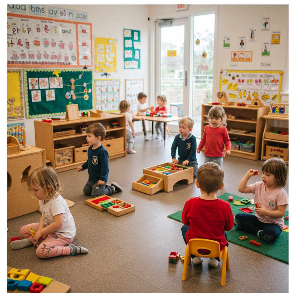 Children in a Montessori classroom